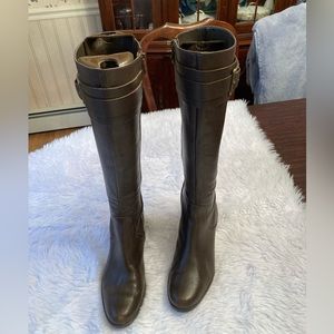 Brown leather riding style boots by Tahari, size 8.5